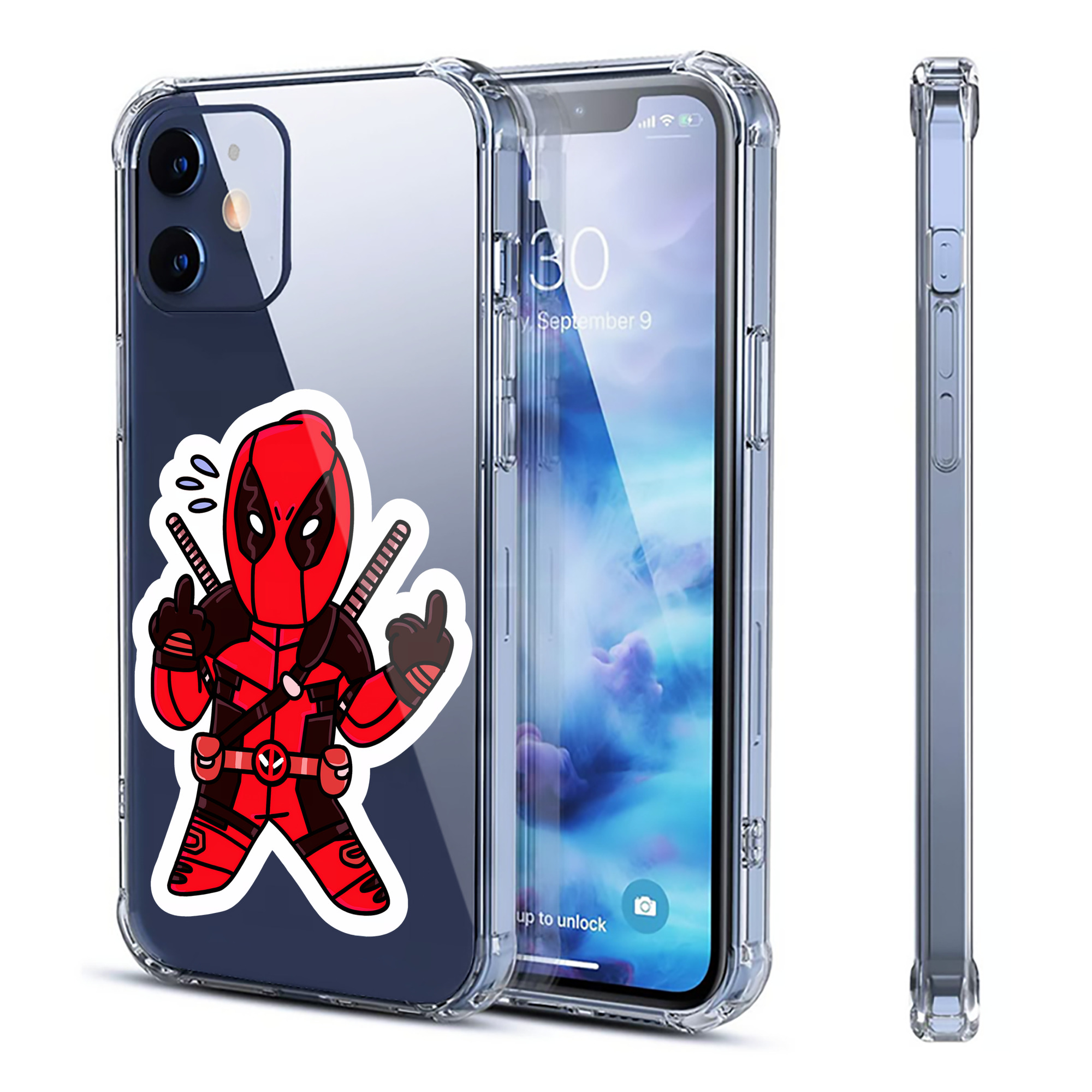 （画像用） Deadpool デッドプール 【iPhone 12シリーズ対応】透明スマホケース（クリアソフトケース）